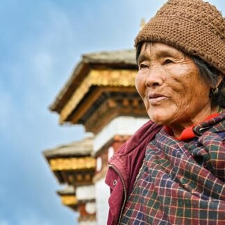 Bhutanese Elder at Temple — Paro Valley Portrait