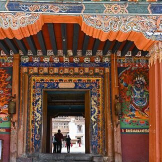 Sacred Threshold — Buddhist Monastery Entrance, Bhutan