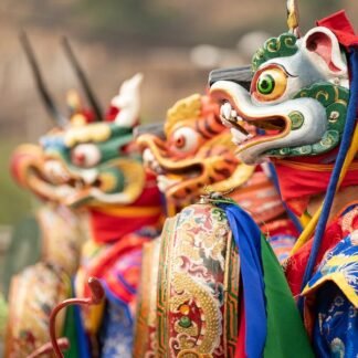Mask Dancers at Tshechu Festival — Paro Valley, Bhutan