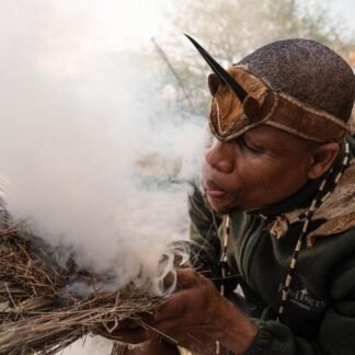 Fire Keeper — San Bushman, Kalahari Desert, Botswana