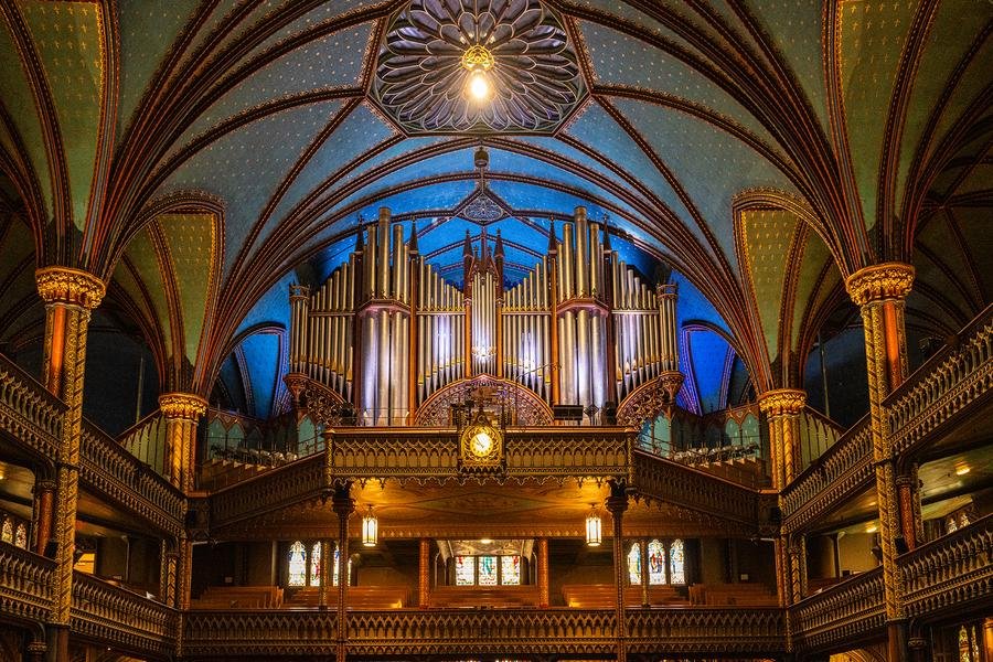 Notre-Dame Basilica Organ — Montreal, Canada | Gothic Architecture — Fine art canvas print by Naomi McLeod