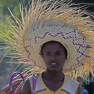 Woman in Traditional Straw Hat — Rwanda, East Africa