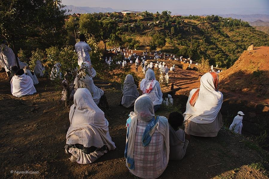 Pilgrims at Prayer — Ethiopian Highlands, Lalibela — Fine art canvas print by Naomi McLeod