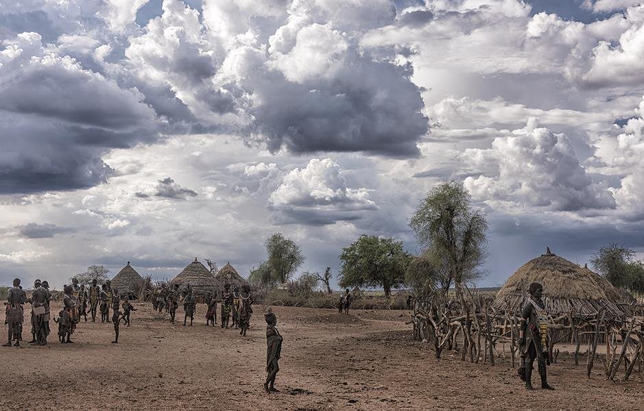 Storm Over Hamar Village — Omo Valley, Ethiopia