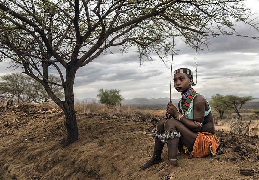 Hamar Tribe Boy — Omo Valley, Ethiopia | Documentary Portrait — Fine art canvas print by Naomi McLeod