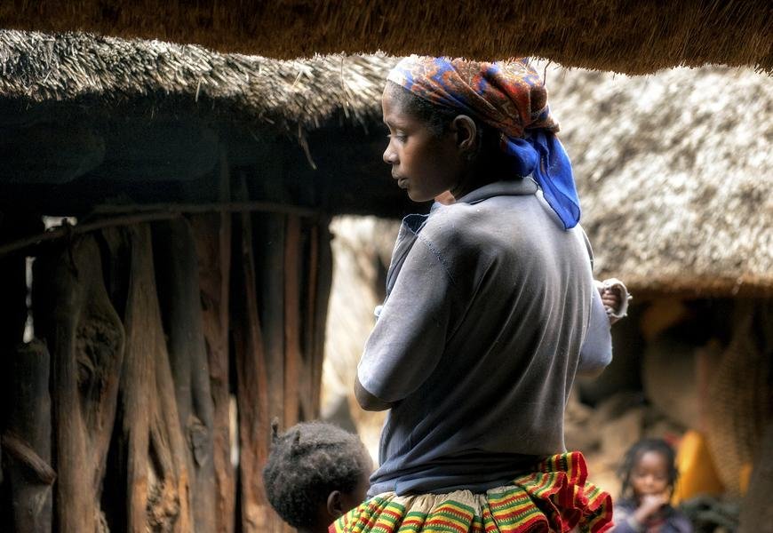 Village Mother at Morning — Ethiopian Highlands — Fine art canvas print by Naomi McLeod