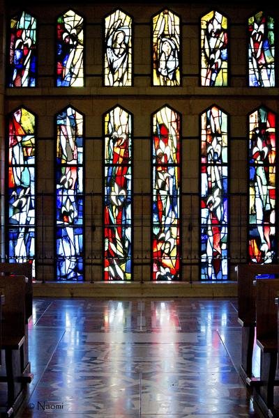Cathedral Light — Modern Stained Glass Reflections — Fine art canvas print by Naomi McLeod