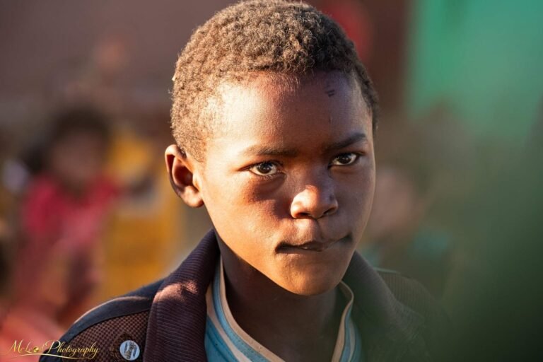 African Youth Portrait in Golden Hour Light