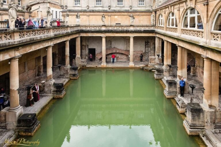 Ancient Roman Baths Historic Green Pool in Bath England