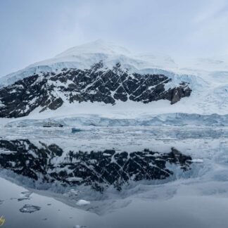 Antarctic Glacier Reflection with Expedition Ship Wall Art