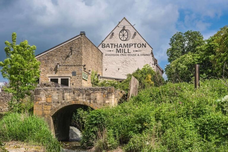 Bathampton Mill Historic Riverside Pub Stone Bridge England