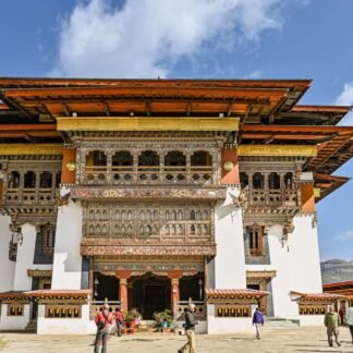 Majestic Bhutanese Monastery with Ornate Traditional Architecture