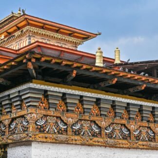 Ornate Bhutanese Buddhist Monastery Traditional Architecture