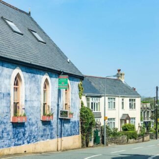 Charming Blue Welsh Chapel on Quaint Village Street