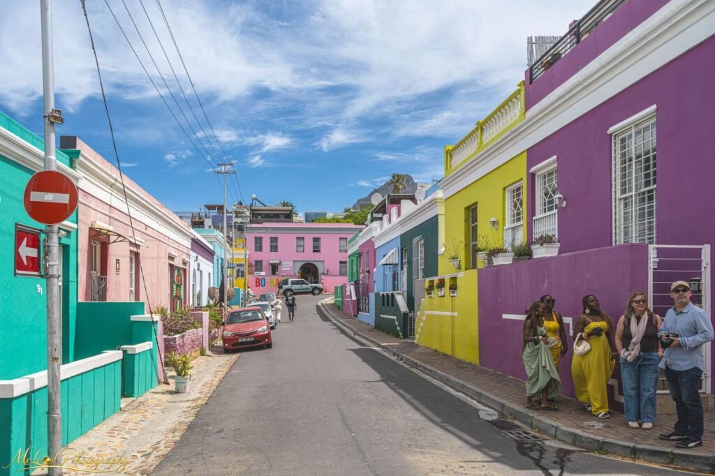 Colorful Bo-Kaap Houses Cape Town Street Scene Wall Art — Fine art canvas print by Naomi McLeod