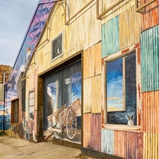 Vibrant Valparaiso Warehouse Mural Street Art Canvas Print