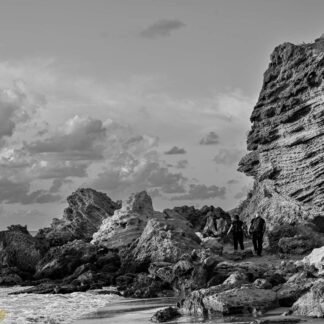Dramatic Rocky Coastline Black and White Fine Art Print
