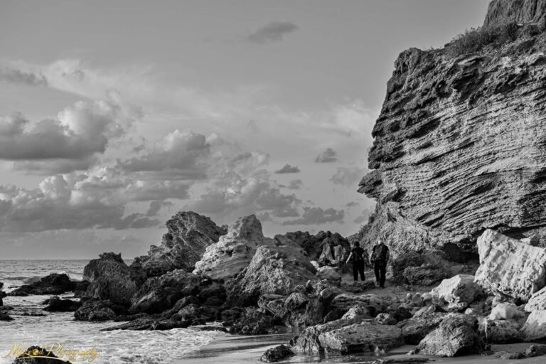 Dramatic Rocky Coastline Black and White Fine Art Print