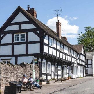 Charming English Tudor Village with Half-Timbered Cottages