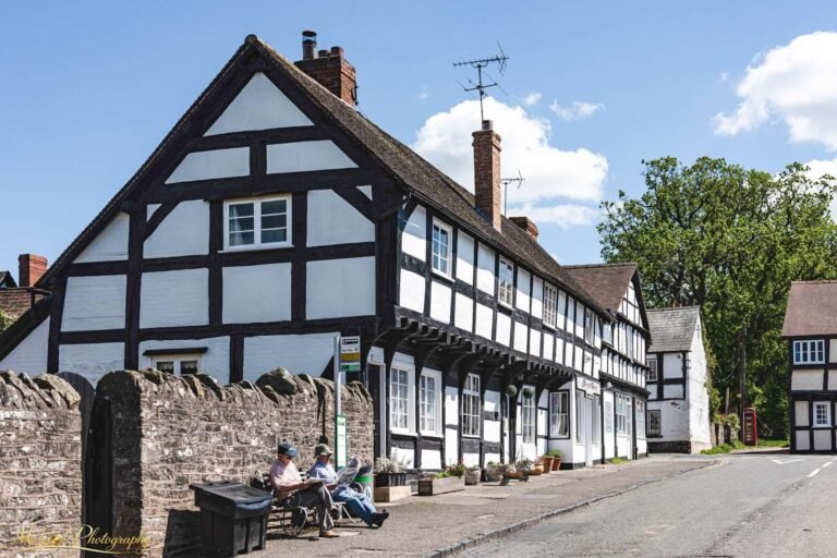 Charming English Tudor Village with Half-Timbered Cottages