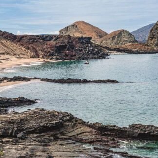 Galapagos Islands Volcanic Bay with Pinnacle Rock