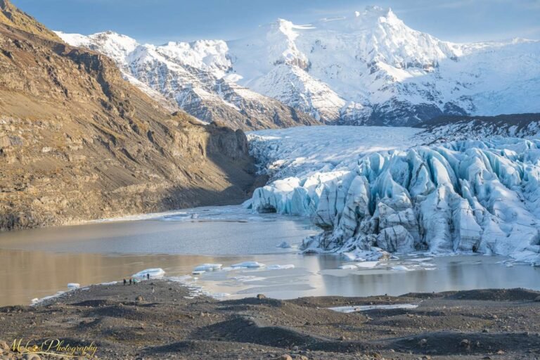 Majestic Iceland Glacier Lagoon with Snow-Capped Peaks
