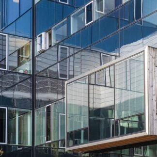 Abstract Glass Architecture Geometric Reflections Wall Art