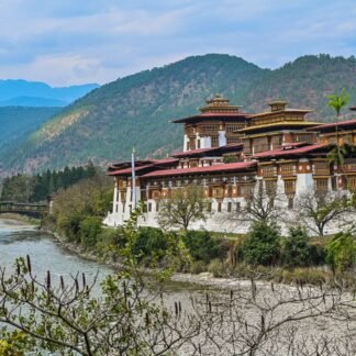 Punakha Dzong Ancient Fortress on Himalayan River Bhutan