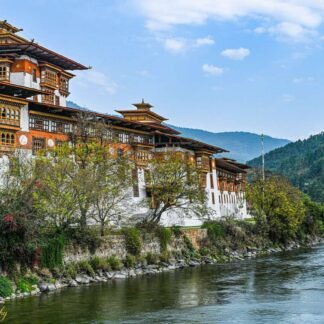Punakha Dzong Fortress on River Bhutan Himalayan Wall Art