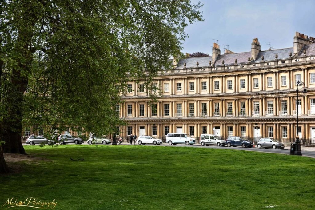 The Royal Crescent Bath Georgian Architecture Fine Art Print — Fine art canvas print by Naomi McLeod
