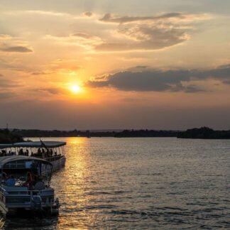 Golden Zambezi River Sunset Cruise - African Safari Wall Art